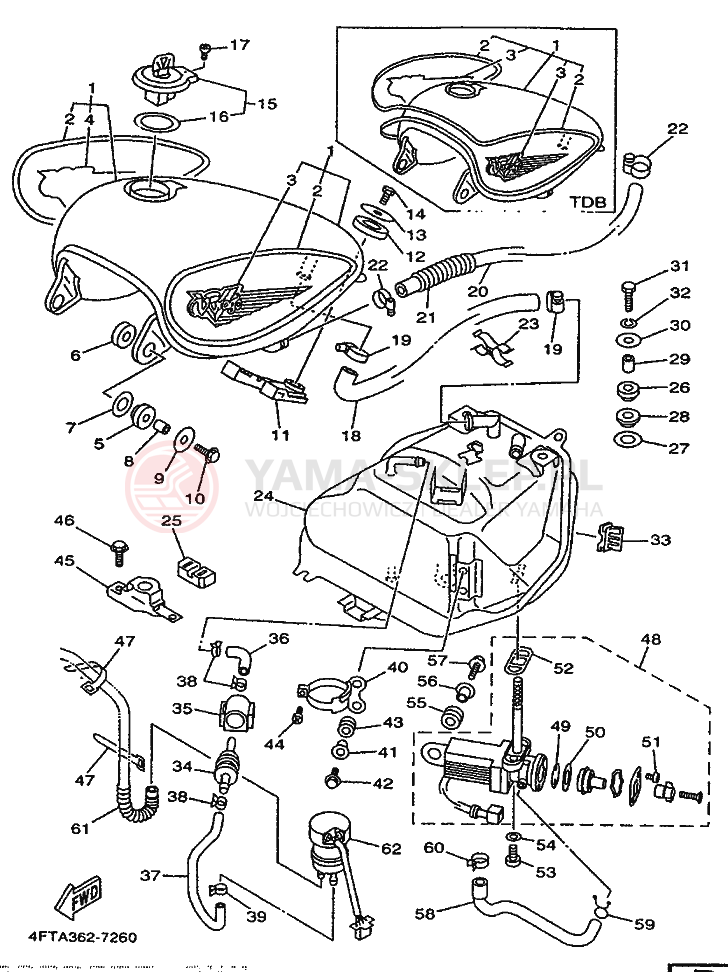 Schemat "zbiornik paliwa" do Yamaha XV535S VIRAGO