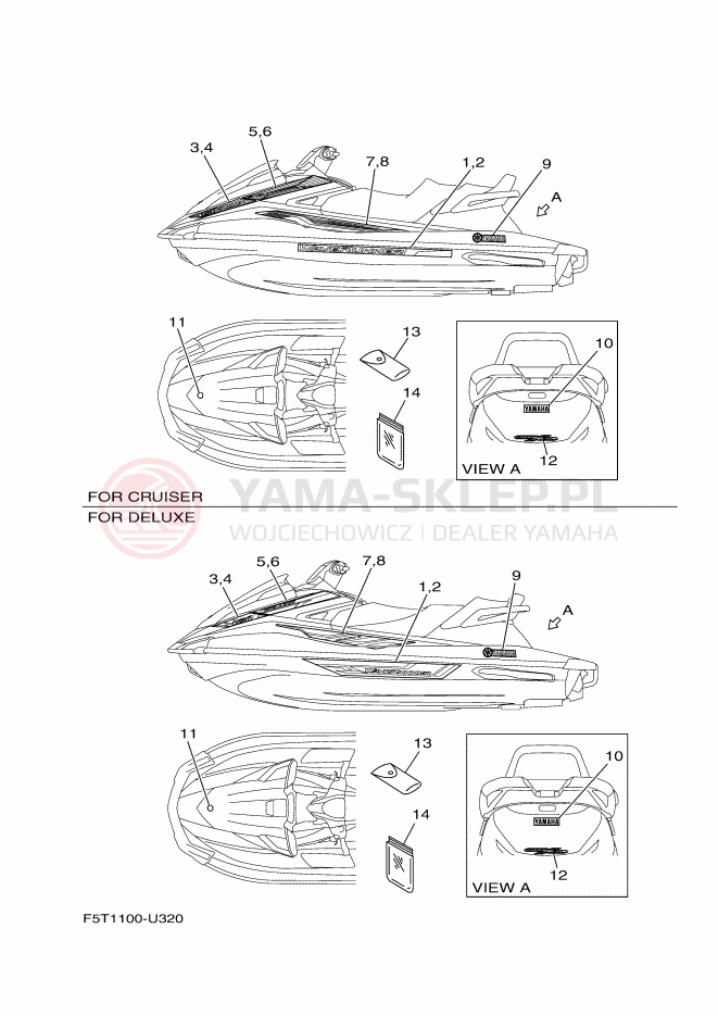 Schemat "Naklejki" do Yamaha VX CRUISER