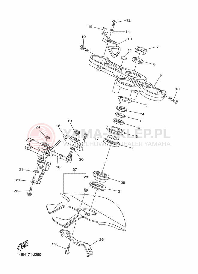 Schemat "Półki zawieszenia" do Yamaha YZF-R1