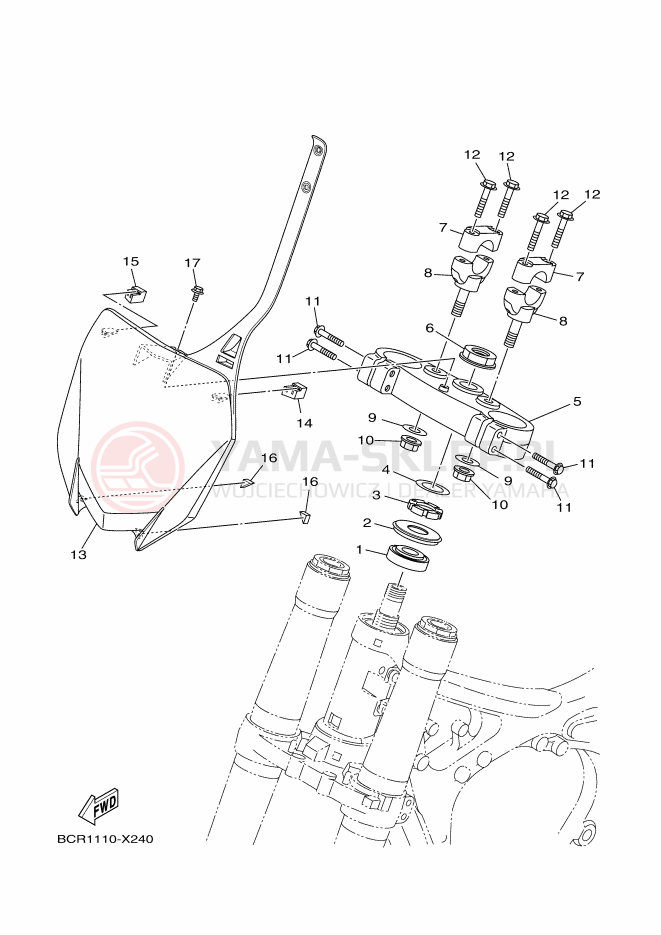 Schemat "Półki zawieszenia" do Yamaha YZ125