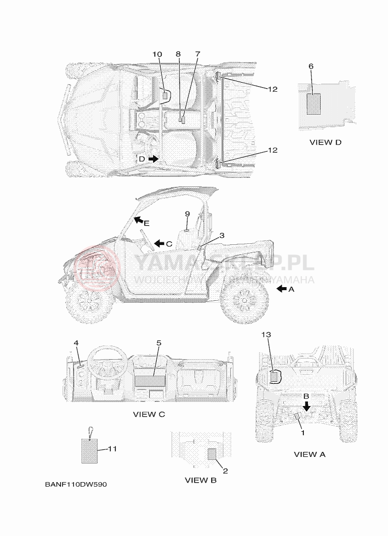 Schemat "naklejki" do Yamaha WOLVERINE X2 850