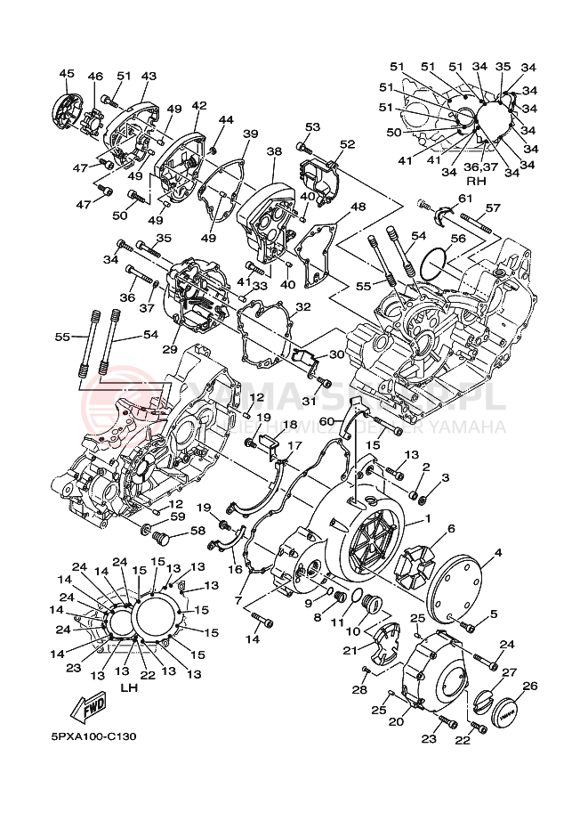 Schemat "Pokrywa silnika" do Yamaha XV1700PC XV17PCT ROADSTAR WARRIOR MIDNIGHT