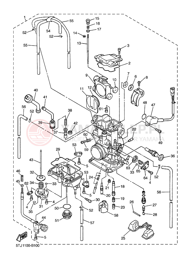 Schemat "Gaźnik" do Yamaha WR450F