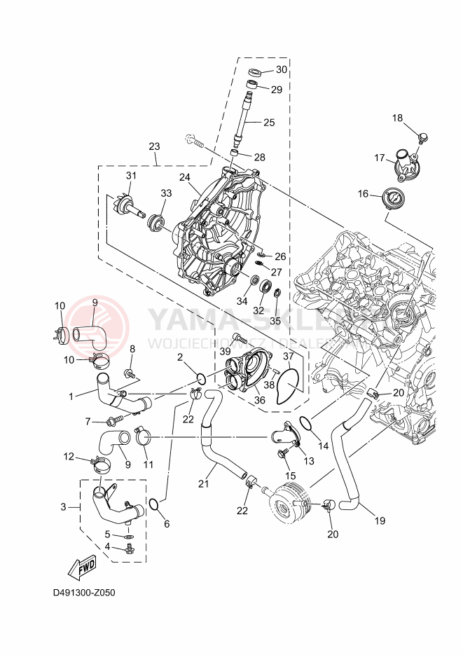 Schemat "Pompa wody" do Yamaha MT-07