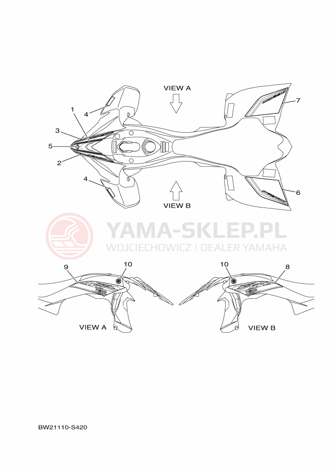 Schemat "naklejki" do Yamaha YFZ450R