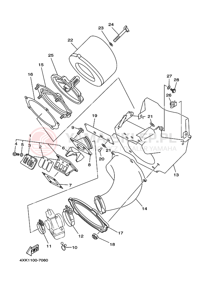 Schemat "Wtrysk paliwa" do Yamaha WR250Z