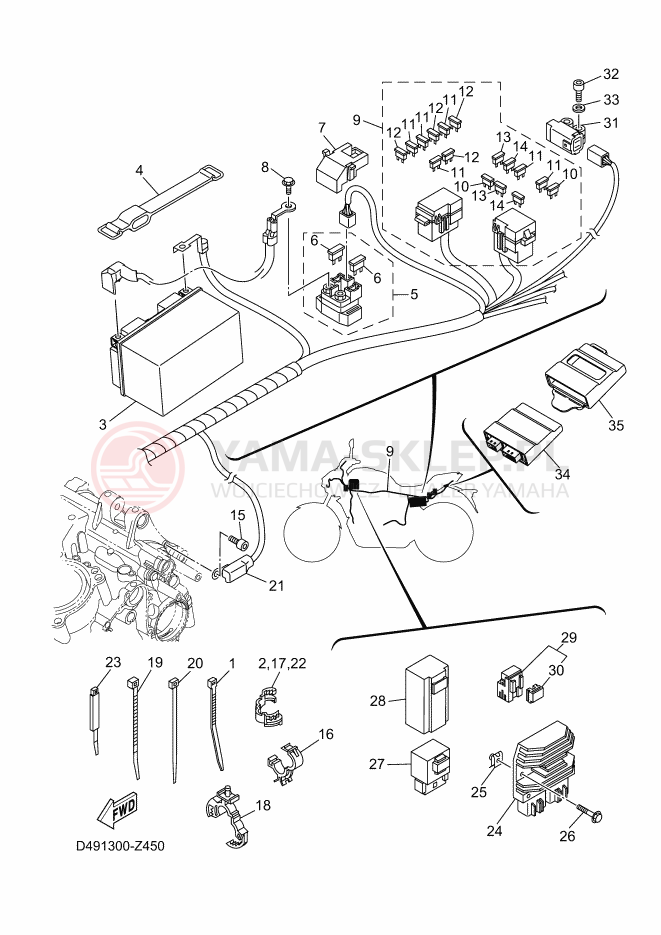 Schemat "układ elektryczny" do Yamaha MT-07
