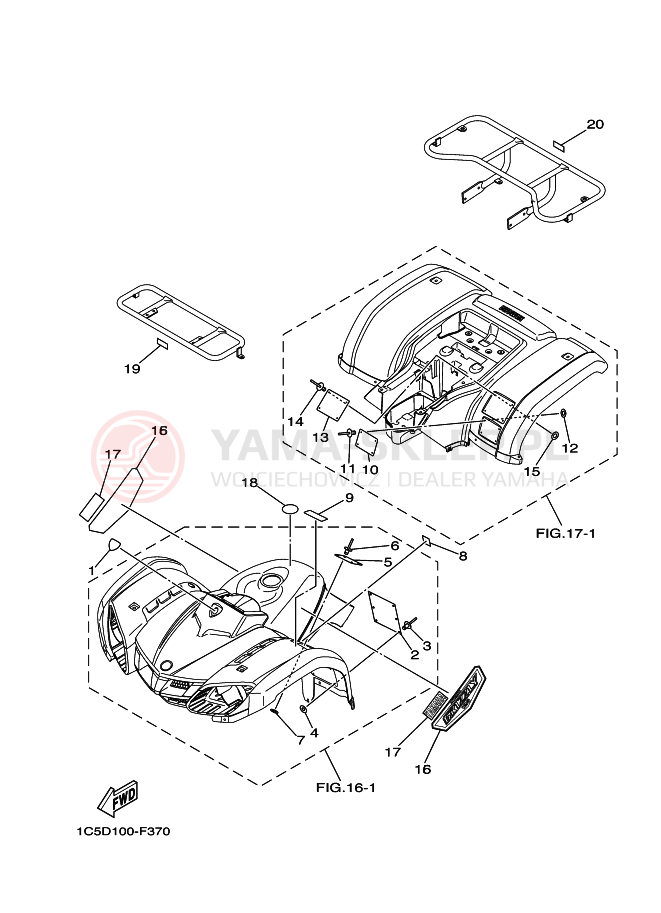 Schemat "naklejki" do Yamaha GRIZZLY