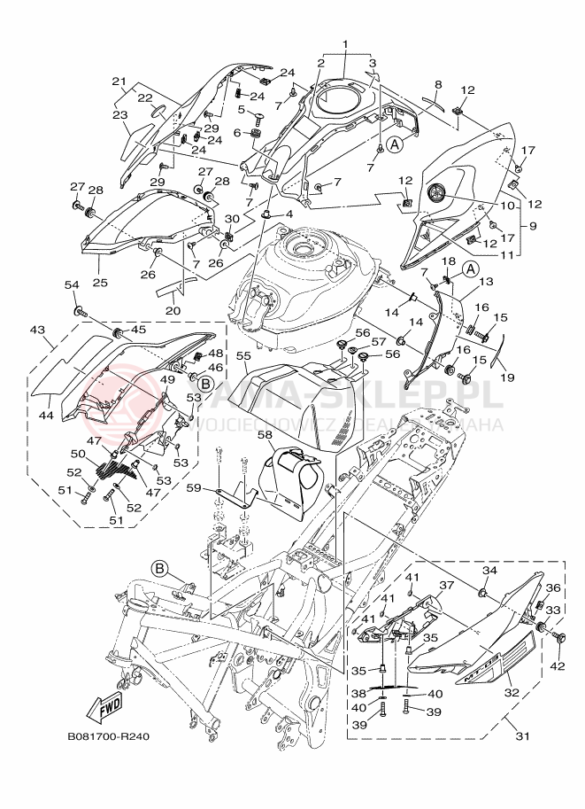 Schemat "zbiornik paliwa" do Yamaha MT03 ABS