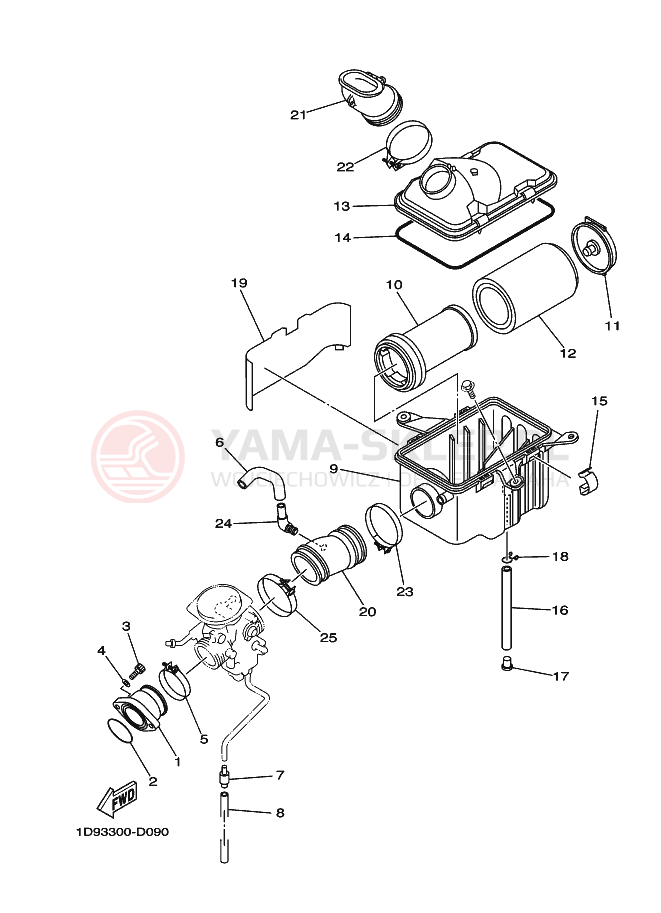 Schemat "Wtrysk paliwa" do Yamaha YFM450FWAD