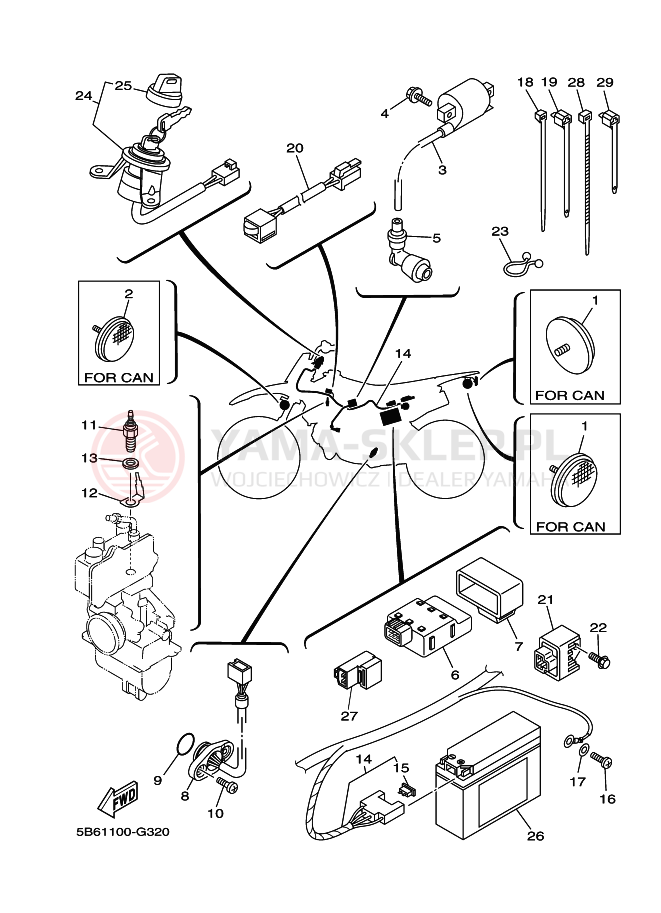 Schemat "układ elektryczny" do Yamaha TT-R110E
