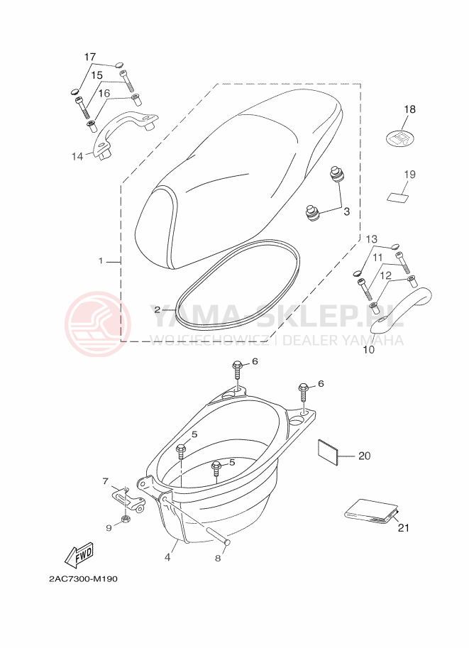 Schemat "siedzenie" do Yamaha NEOS 4