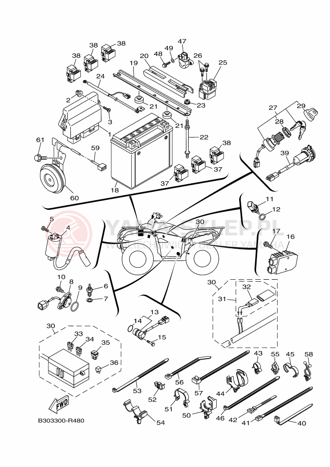 Schemat "układ elektryczny" do Yamaha GRIZZLY 700