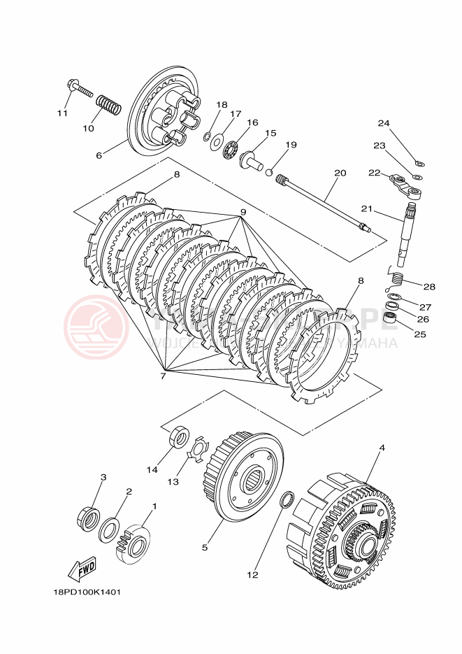 Schemat "sprzęgło" do Yamaha YFZ450RD