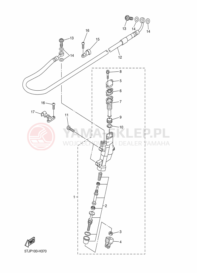 Schemat "Pompa hamulcowa tył" do Yamaha WR450F