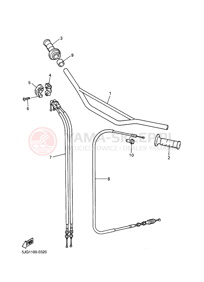 Schemat "Kierownica i osprzęt" do Yamaha YZ426F