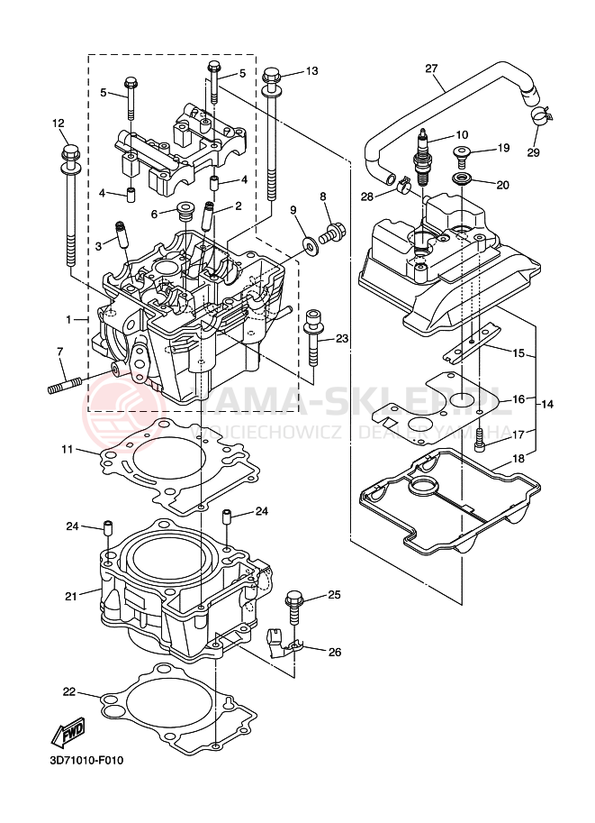 Schemat "cylinder" do Yamaha WR250X