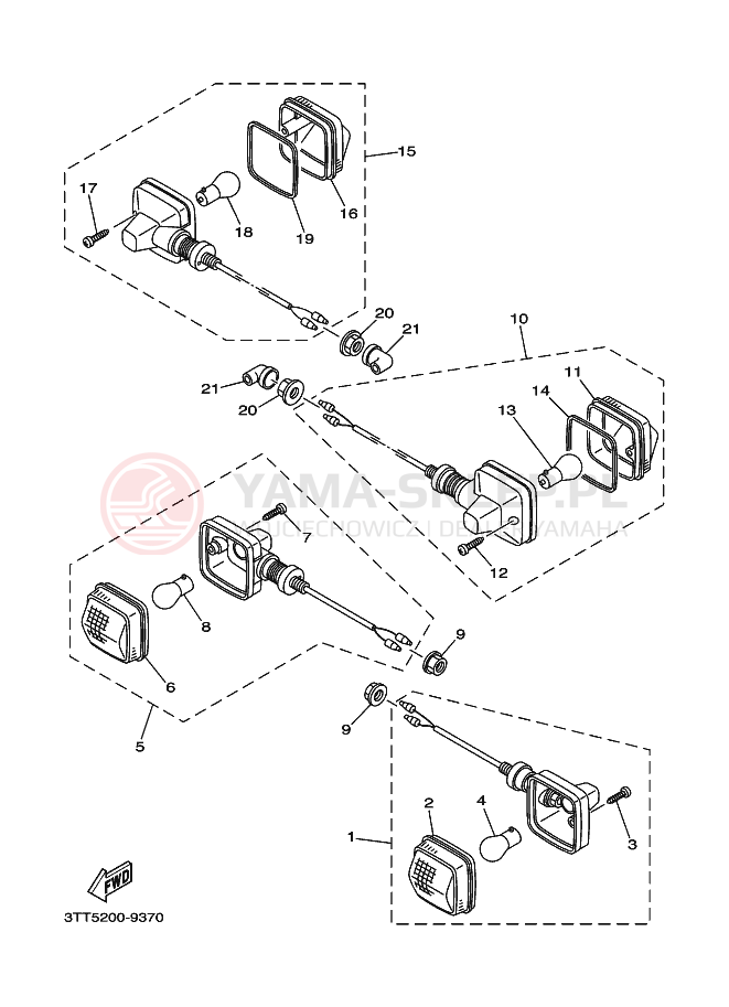 Schemat "ŚWIATŁO KIERUNKOWSKAZU 2" do Yamaha DT125