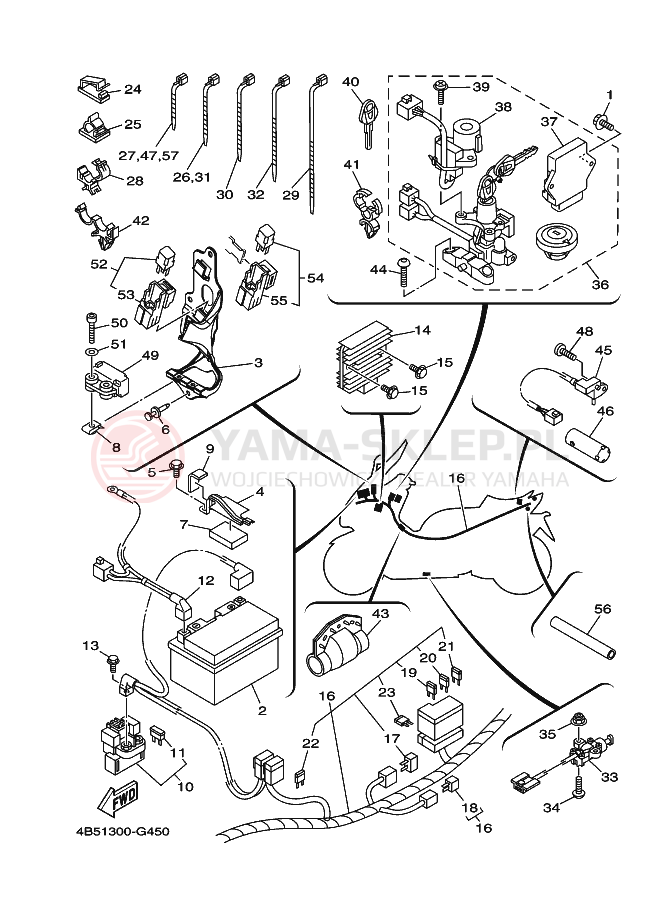 Schemat "układ elektryczny" do Yamaha TMAX