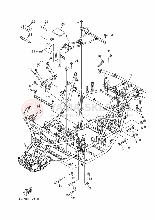 Schemat "rama" do Yamaha YXZ1000R