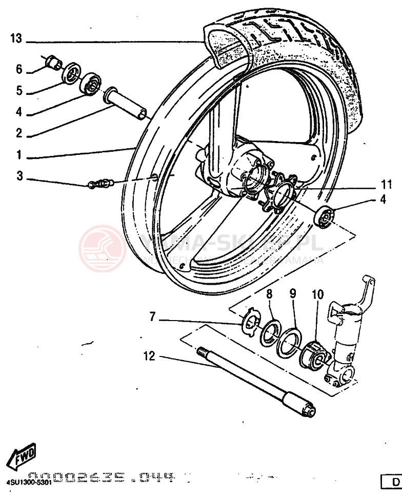 Schemat "Koło przód" do Yamaha SZR660