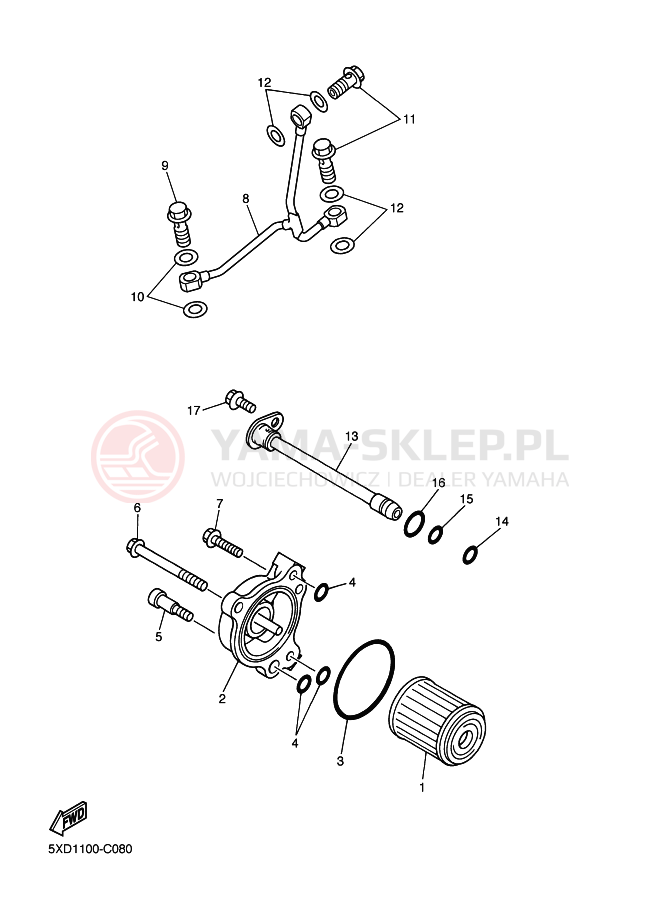 Schemat "Filtr oleju" do Yamaha YZ450F