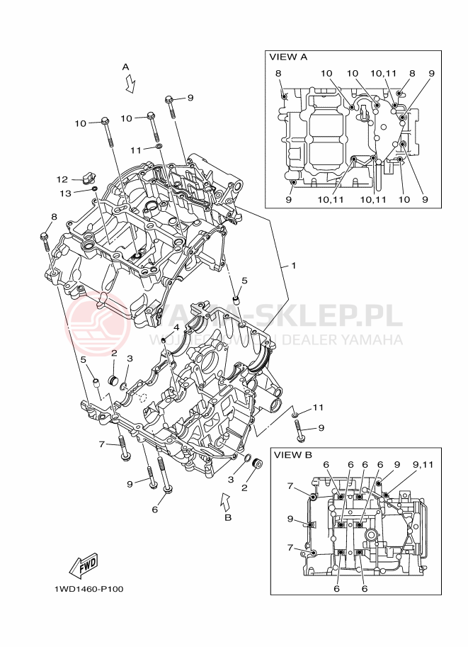 Schemat "Obudowa silnika" do Yamaha YZF-R3