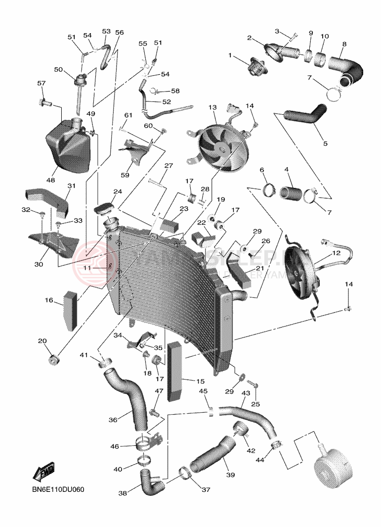 Schemat "Układ chlodzenia" do Yamaha YZF-R6