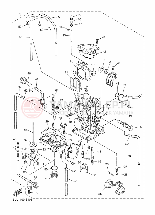 Schemat "Gaźnik" do Yamaha YZ250F