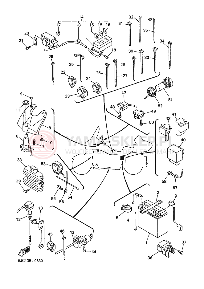 Schemat "układ elektryczny" do Yamaha XVZ13TF ROYALSTAR VENTURE