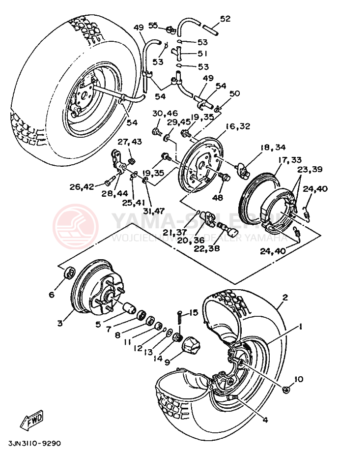 Schemat "Koło przód" do Yamaha YFU1T