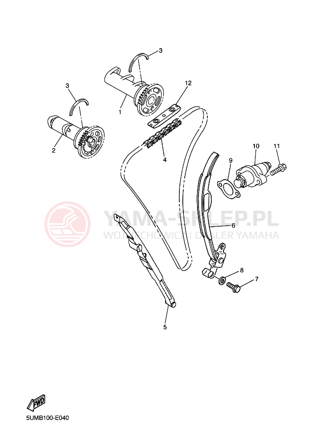 Schemat "Wałek rozrządu" do Yamaha WR250F