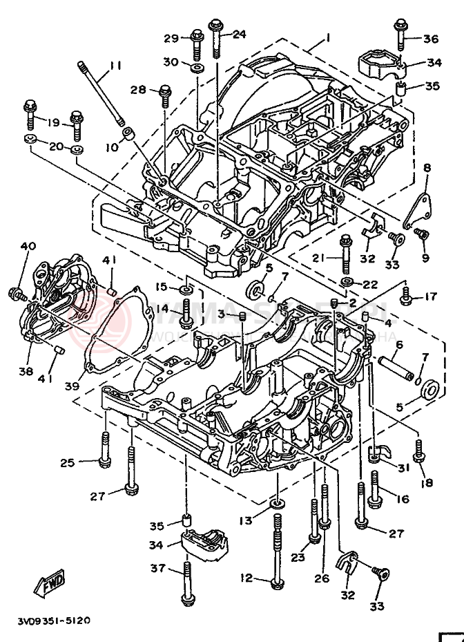 Schemat "Obudowa silnika" do Yamaha TDM850