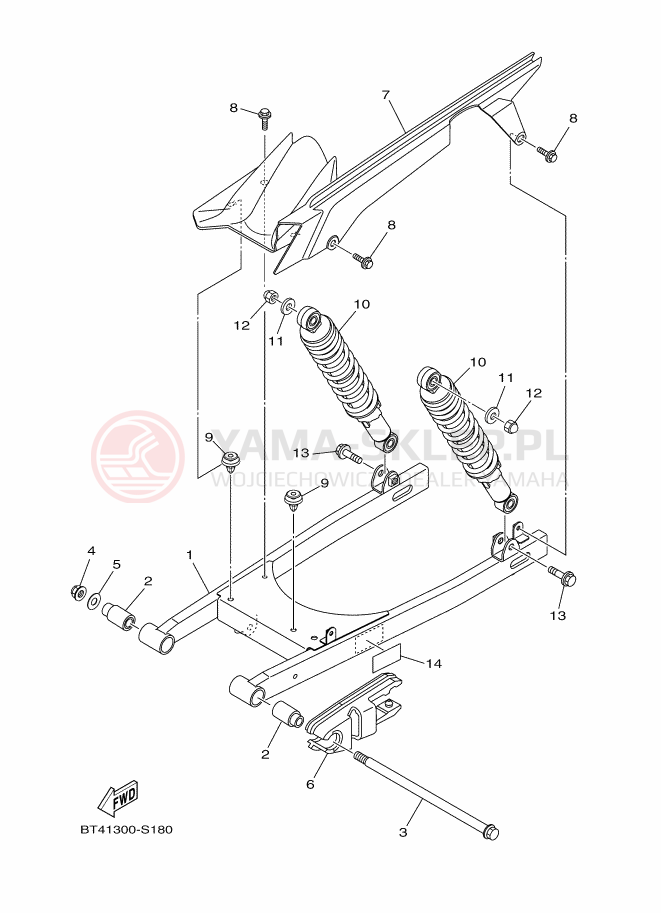 Schemat "wahacz" do Yamaha YS125