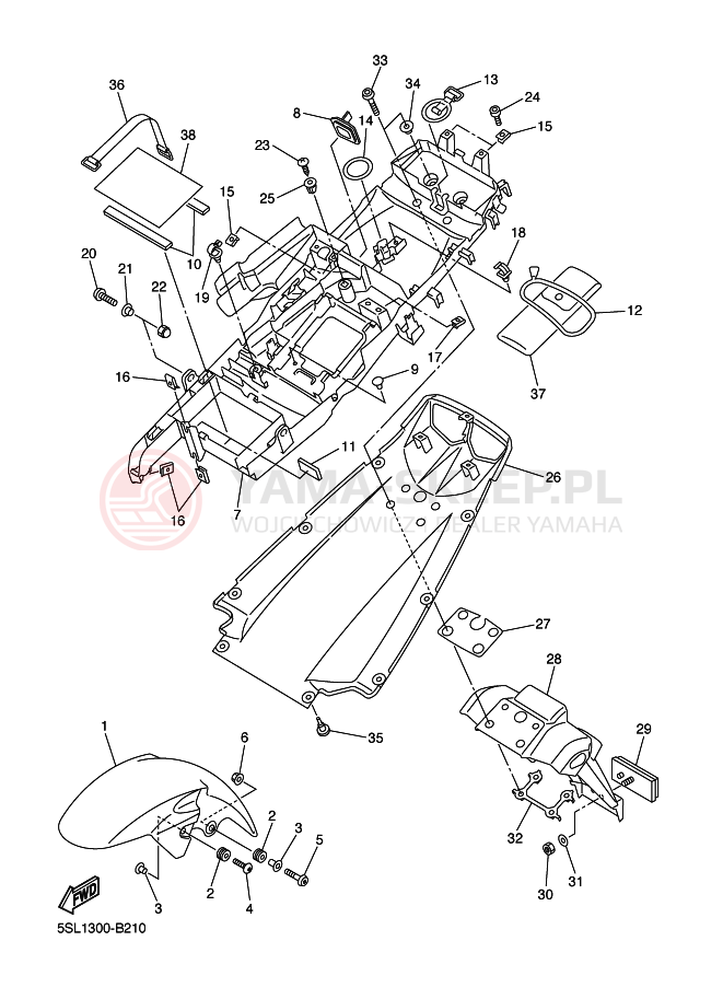 Schemat "błotnik" do Yamaha YZF-R6