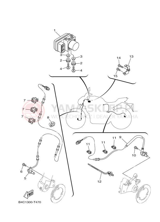 Schemat "układ elektryczny" do Yamaha MT-07 ABS