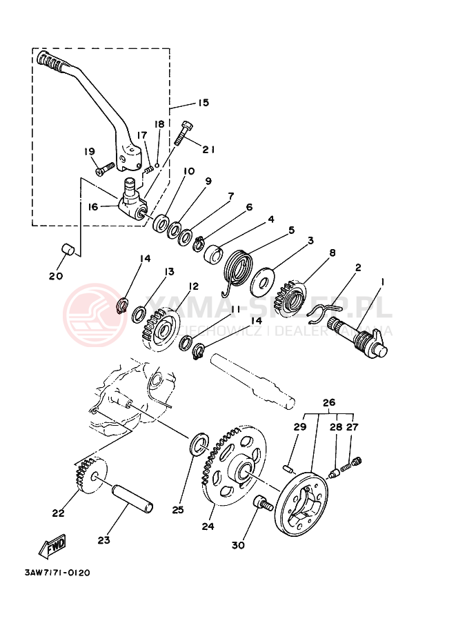 Schemat "rozrusznik" do Yamaha TW200E