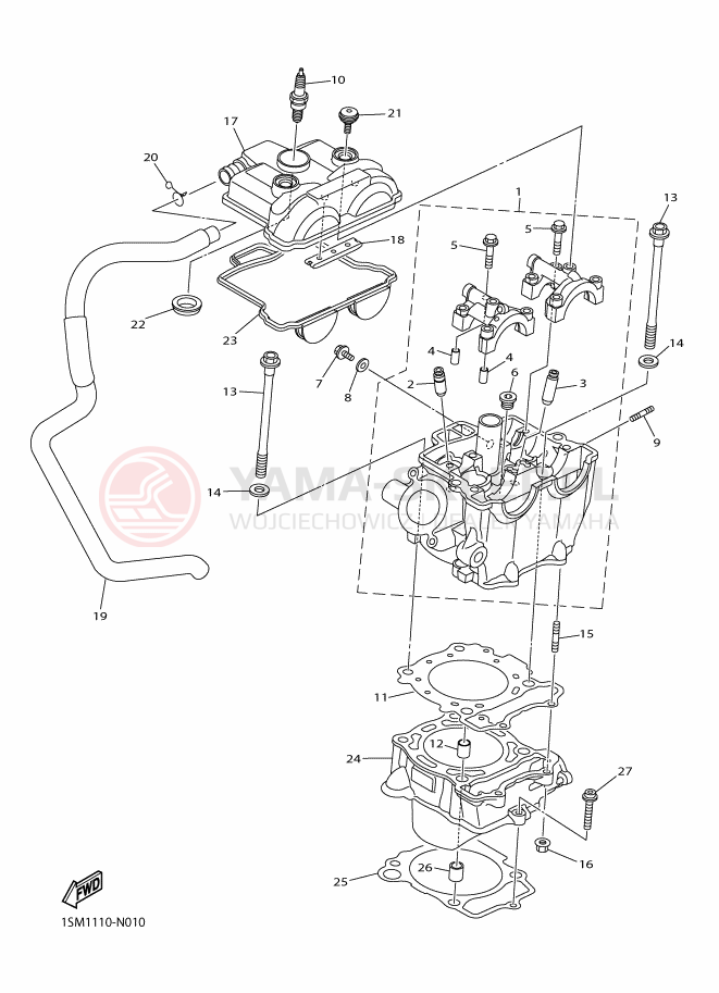 Schemat "cylinder" do Yamaha YZ250F
