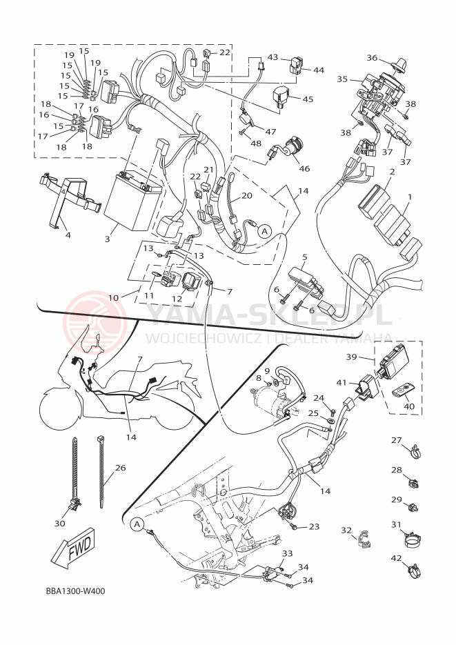 Schemat "układ elektryczny" do Yamaha XMAX 300