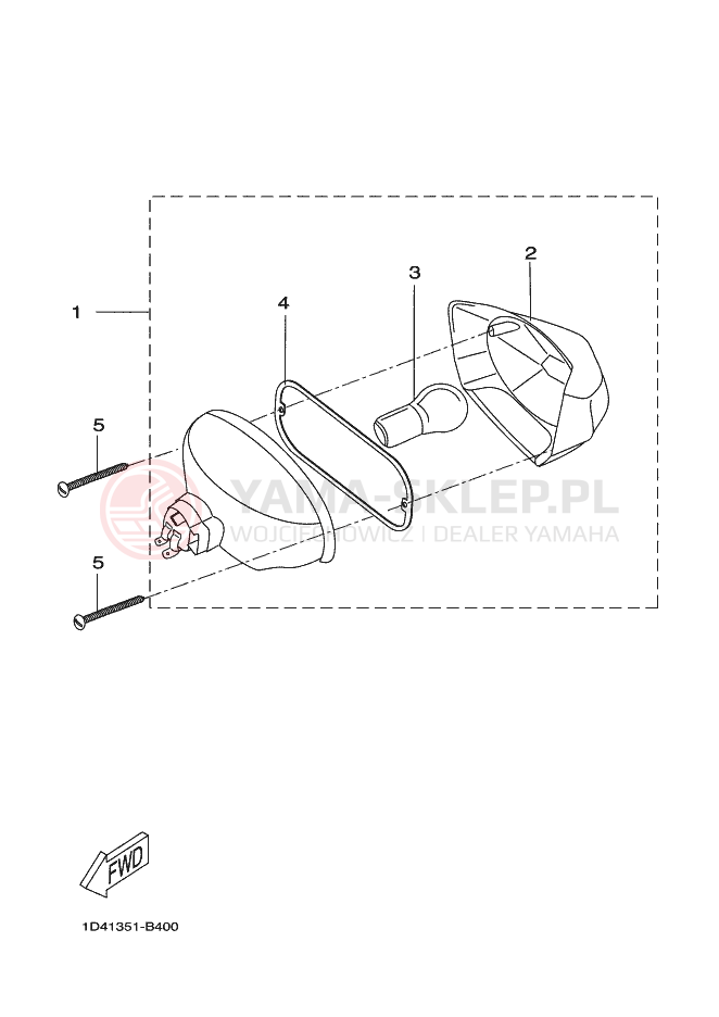 Schemat "Oświetlenie tył" do Yamaha DT50R