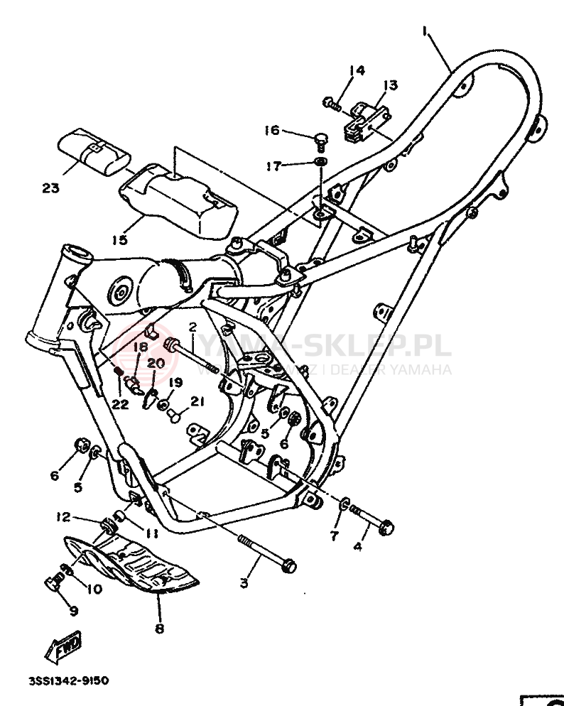 Schemat "rama" do Yamaha DT125MX