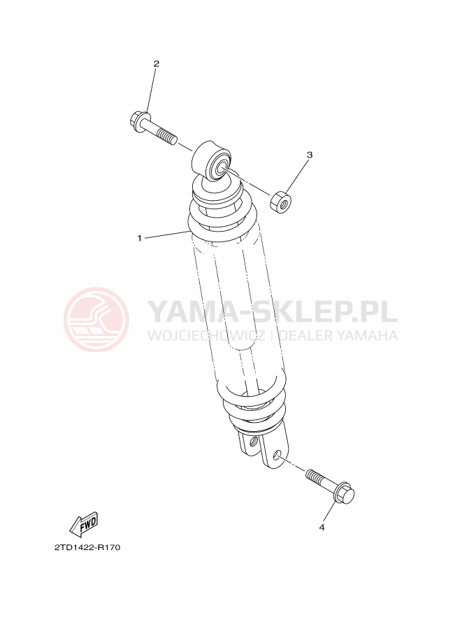 Schemat "zawieszenie tył" do Yamaha D'ELIGHT