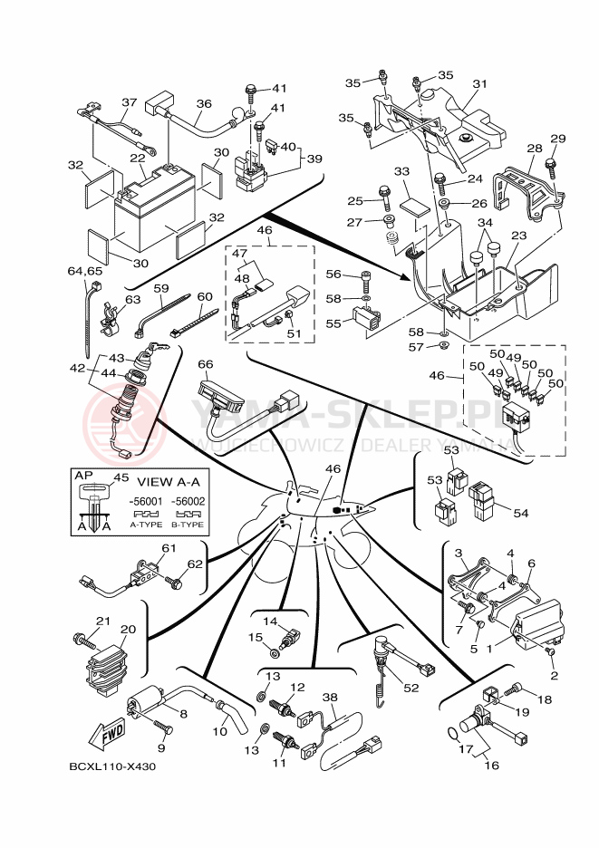 Schemat "układ elektryczny" do Yamaha YFM700R