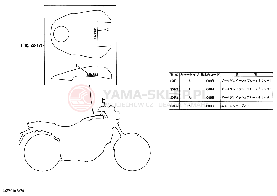 Schemat "naklejki" do Yamaha FZX750