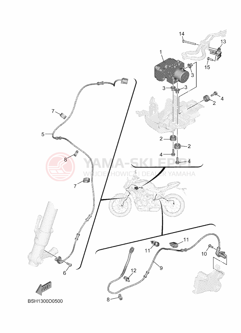 Schemat "SPRZĘT ELEKTRYCZNY 4" do Yamaha MT-07 Y-AMT