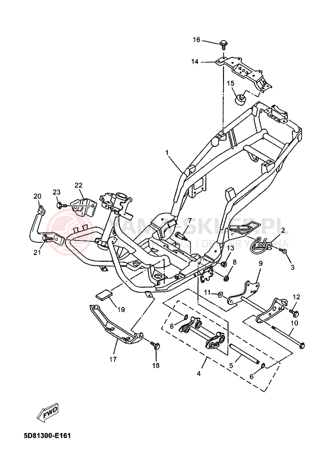 Schemat "rama" do Yamaha MAJESTY 125