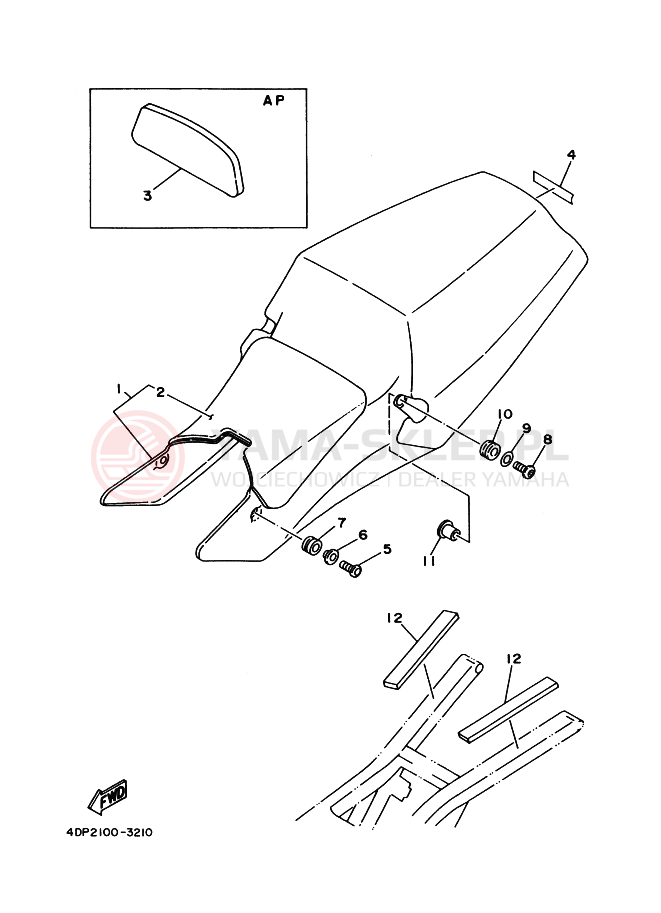 Schemat "siedzenie" do Yamaha TZ250