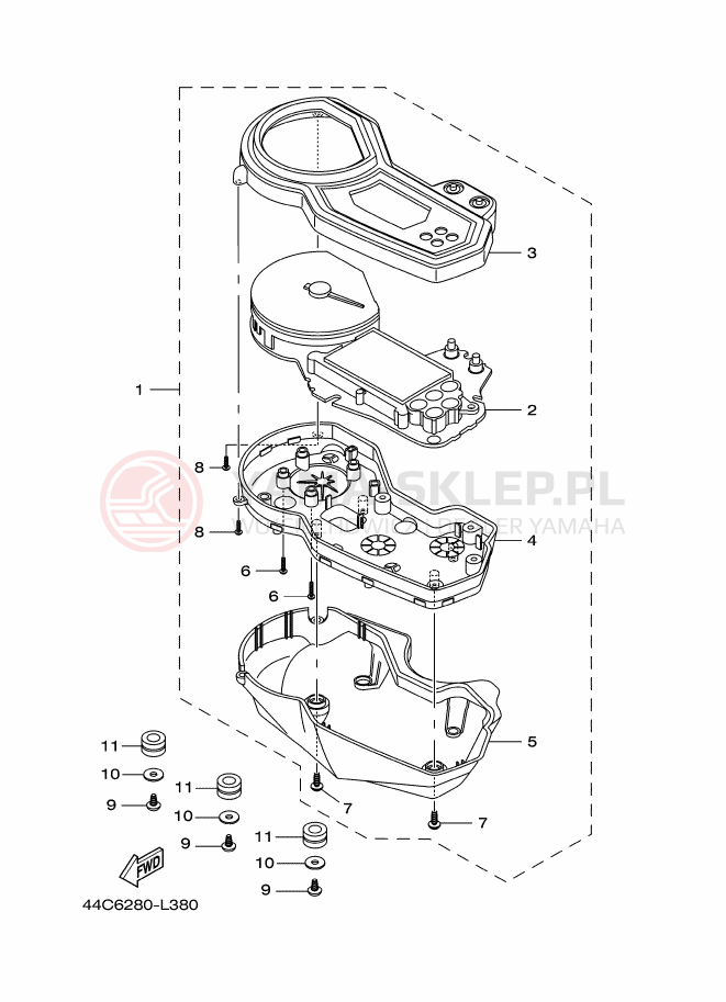 Schemat "licznik" do Yamaha YS250