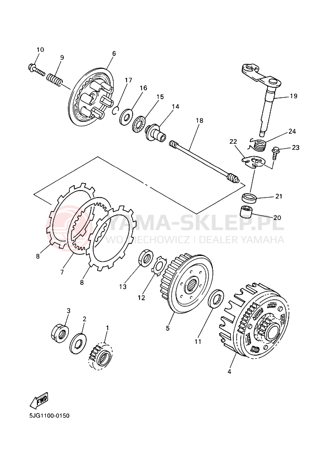 Schemat "sprzęgło" do Yamaha YZ426F