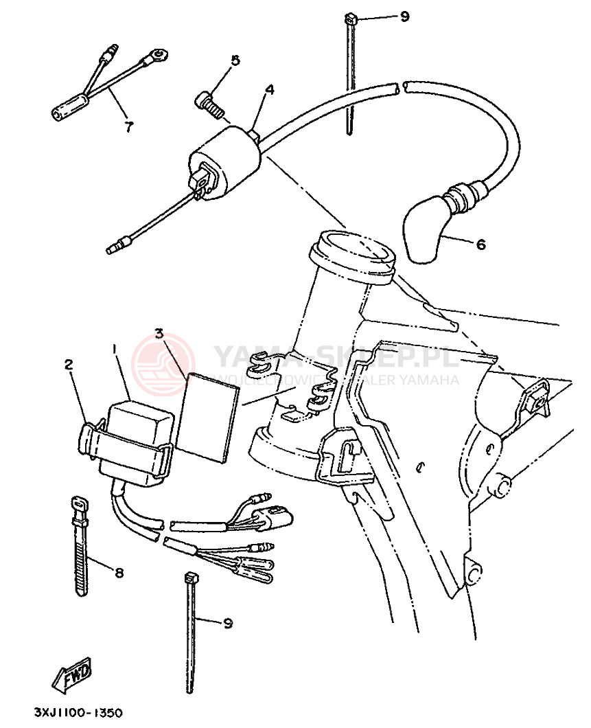 Schemat "układ elektryczny" do Yamaha YZ125